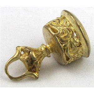 copper Phurba pendant, bell, brass, approx 16x24mm [FDSTY1800]