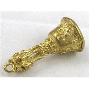 copper pendant, bell, brass, approx 16x30mm [FDSTY1801]