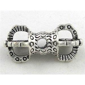 copper bead, antique silver, approx 12x26mm [FDSTY1802]