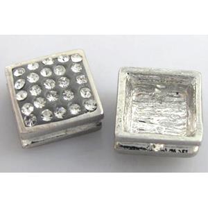 bracelet bar, alloy with Fimo and Middle-East Rhinestone, 12x12mm [FDSTY195]