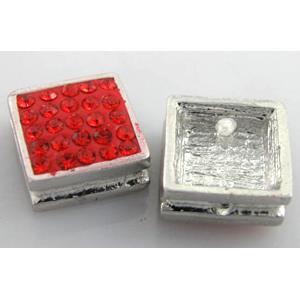bracelet bar, alloy with Fimo and Middle-East Rhinestone, 12x12mm [FDSTY196]