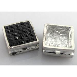 bracelet bar, alloy with Fimo and Middle-East Rhinestone, platinum plated, 12x12mm [FDSTY198]