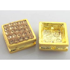 bracelet bar, alloy with Fimo and Middle-East Rhinestone, gold plated, 12x12mm [FDSTY199]