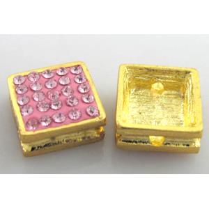 bracelet bar, alloy with Fimo and Middle-East Rhinestone, 12x12mm [FDSTY200]