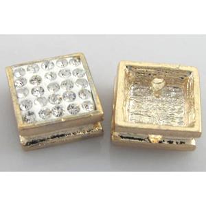 bracelet bar, alloy with Fimo and Middle-East Rhinestone, 12x12mm [FDSTY201]