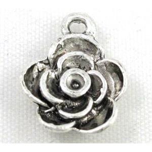 Alloy flower pendant, approx 12x16mm [FDSTY2026]