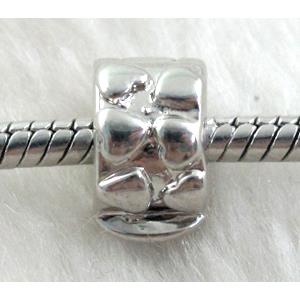 Stopper Beads, clip, copper, platinum plated, 10mm dia, hole:3mm [FDSTY286]