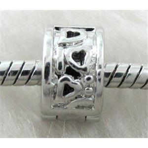 Stopper Beads, clip, copper, platinum plated, 10mm dia, hole:3mm [FDSTY288]