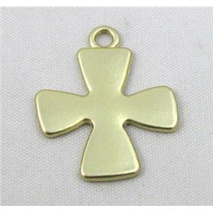 cross alloy pendant, duck-gold, approx 23x25mm [FDSTYA2135]