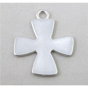 cross alloy pendant, duck-silver, approx 23x25mm [FDSTYA2136]