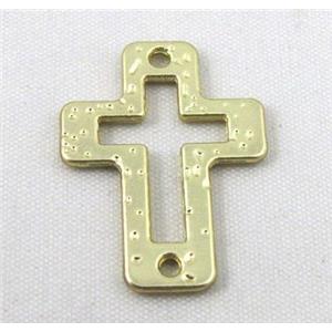 cross alloy connector, duck-gold, approx 20x28mm [FDSTYA2139]