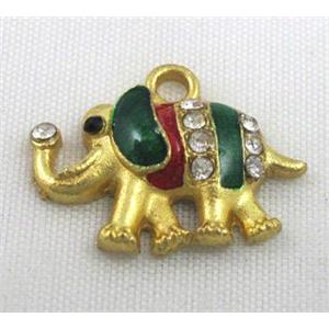 enamel alloy pendant with rhinestone, approx 16x20mm [FDSTYA2143]