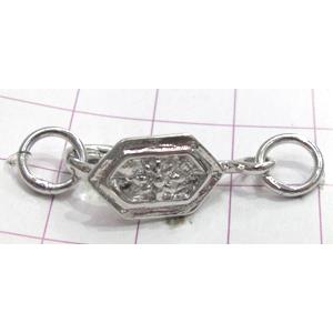 Copper toggle clasps, 12x35mm, color code: F platinum [FDTG-K677PP]