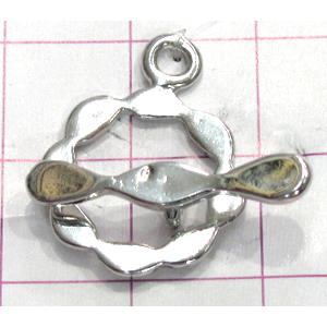 Copper toggle clasps, 17mm dia, stick: 23mm length, color code: F platinum [FDTG-K686PP]