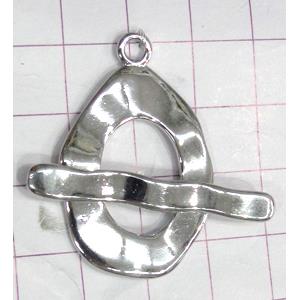 Copper toggle clasps, 25x37mm, stick: 40mm length, color code: D silver [FDTG-K698SP]