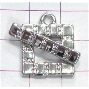 Copper toggle clasps, 16x16mm, stick: 23mm length, color code: F platinum [FDTG-K705PP]