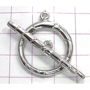 Copper toggle clasps, 24mm dia, stick: 38mm length, color code: E golden [FDTG-K710GP]