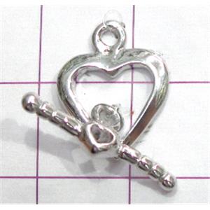 Copper toggle clasps, 12x16mm, stick: 17mm length, color code: D silver [FDTG-K722SP]