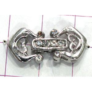 Copper toggle clasps, 10x24mm, color code: F platinum [FDTG-K723PP]