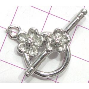 Copper toggle clasps, 14x18mm, stick: 28mm length, color code: F platinum [FDTG-K811PP]