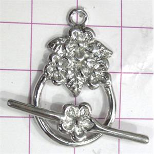 Copper toggle clasps, 16x26mm, stick: 28mm length, color code: F platinum [FDTG-K812PP]