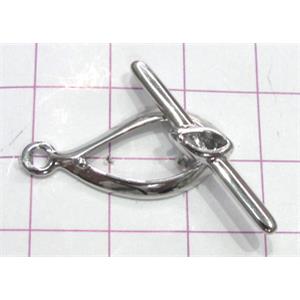 Copper toggle clasps, 12x28mm, stick: 28mm length, color code: F platinum [FDTG-K817PP]