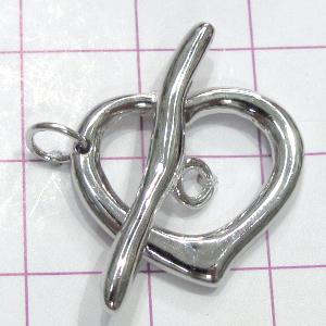 Copper toggle clasps, 24x16mm, stick: 25mm length, color code: D silver [FDTG-K818SP]