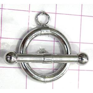 Copper toggle clasps, 20mm dia, stick: 30mm length, color code: F platinum [FDTG-K819PP]