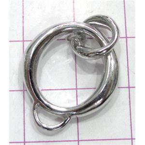 Copper toggle clasps, 20mm dia, color code: F platinum [FDTG-K826PP]