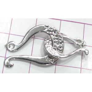 Copper toggle clasps, 16x24mm, 12x18mm, color code: D silver plated [FDTG-K834SP]