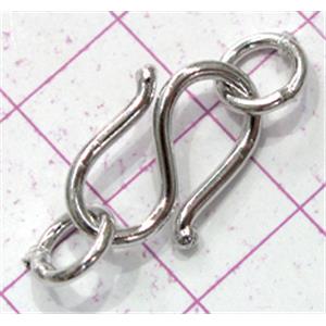 Copper toggle clasps, 12x26mm, color code: D silver plated [FDTG-K846SP]