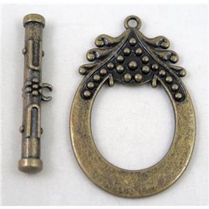 alloy toggle clasps, bronze, approx 40x60mm, stick: 7x50mm [FDTG07]