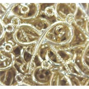 copper pendant, gold plated, approx 13.5x15mm [FDZN148]