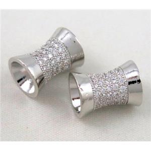 Zircon, copper spacer bead, platinum plated, approx 8x11mm, 3mm hole [FDZN162-S]