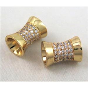 Zircon, copper spacer bead, gold plated, approx 8x11mm, 3mm hole [FDZN163-S]