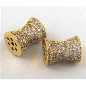Zircon, copper spacer bead, gold plated, approx 10x13mm [FDZN164]