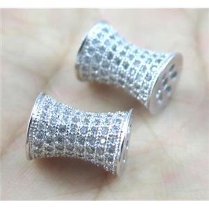 Zircon, copper spacer bead, platinum plated, approx 10x13mm [FDZN165]