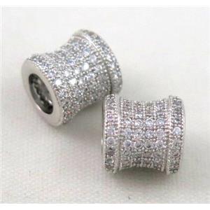 Zircon, copper spacer bead, platinum plated, approx 9mm, 5mm hole [FDZN166]
