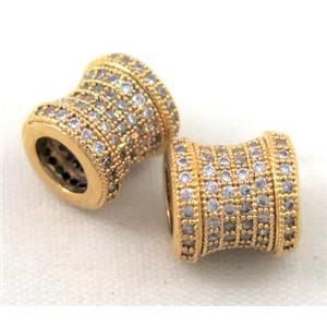 Zircon, copper spacer bead, gold plated, approx 9mm, 5mm hole [FDZN167]