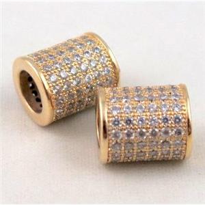 Zircon, copper spacer beads, gold plated, approx 10x12mm, 6mm hole [FDZN170]