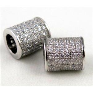 Zircon, copper spacer bead, platinum plated, approx 10x12mm, 6mm hole [FDZN171]