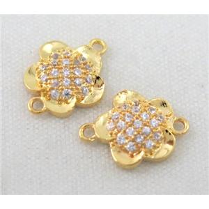 zircon, copper connector, gold plated, approx 6-10mm [FDZN182]