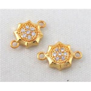 zircon, copper connector, gold plated, approx 6-10mm [FDZN183]