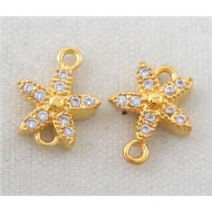 zircon, copper connector, gold plated, approx 6-10mm [FDZN186]