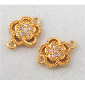 zircon, copper connector, gold plated, approx 6-10mm [FDZN187]