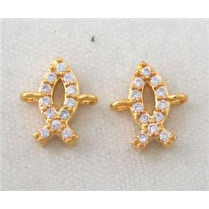 zircon, copper connector, gold plated, approx 6-10mm [FDZN188]