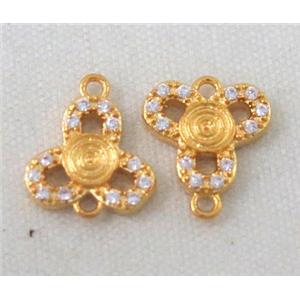 zircon, copper connector, gold plated, approx 6-10mm [FDZN189]