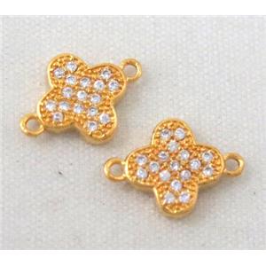 zircon, copper connector, gold plated, approx 6-10mm [FDZN190]
