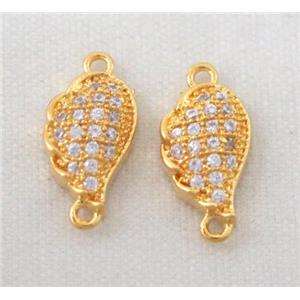 zircon, copper connector, gold plated, approx 6-10mm [FDZN194]