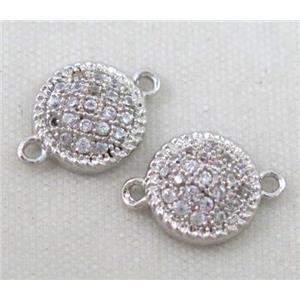 zircon, copper connector, platinum plated, approx 6-10mm [FDZN195]